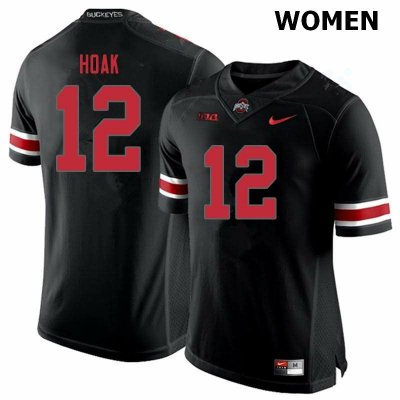 NCAA Ohio State Buckeyes Women's #12 Gunnar Hoak Blackout Nike Football College Jersey MIV5745BK